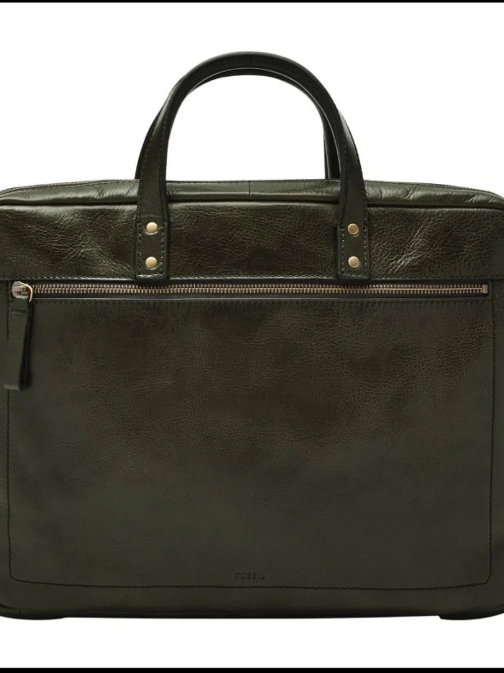 FOSSIL Haskell Double Briefbag Top Handle Laptop Bag Dark Loden Khaki